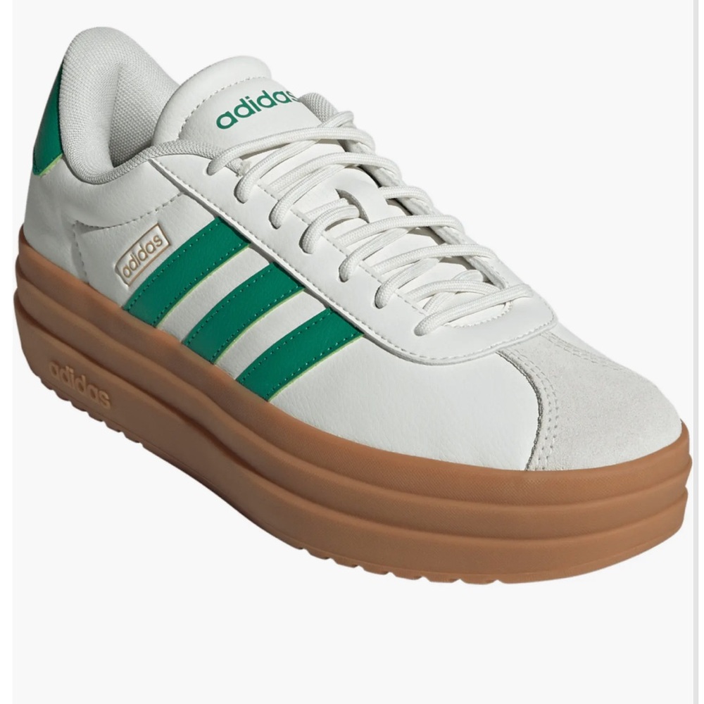 NWT Adidas White and Green Shoes with Tan Sole